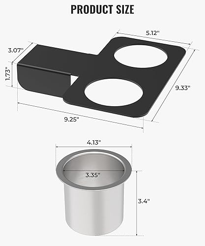 Miniatura 8 de Portavasos universal para camiones Chevy y GMC, soporte aislado desmontable compatible con ChevyGMC CK 1973-1987 y 1991, inserto de consola central