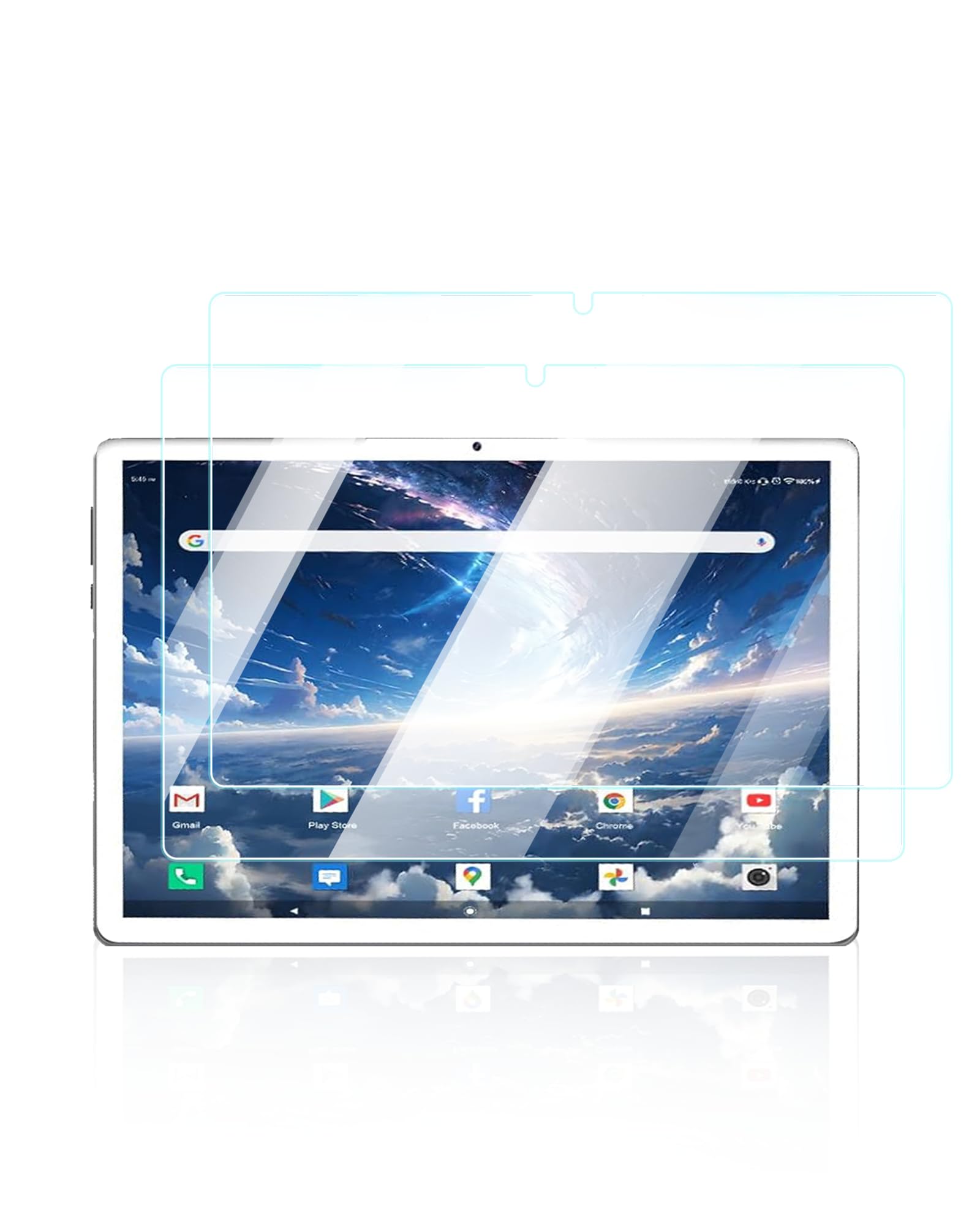 UYRUREL Screen Protector for MOONSTARS D106B & SHARECLOUD P10_T 10.1 Inch Android Tablet, Anti-Scratch 9H Hardness Touch Sensitive 2.5D Rounded Edges