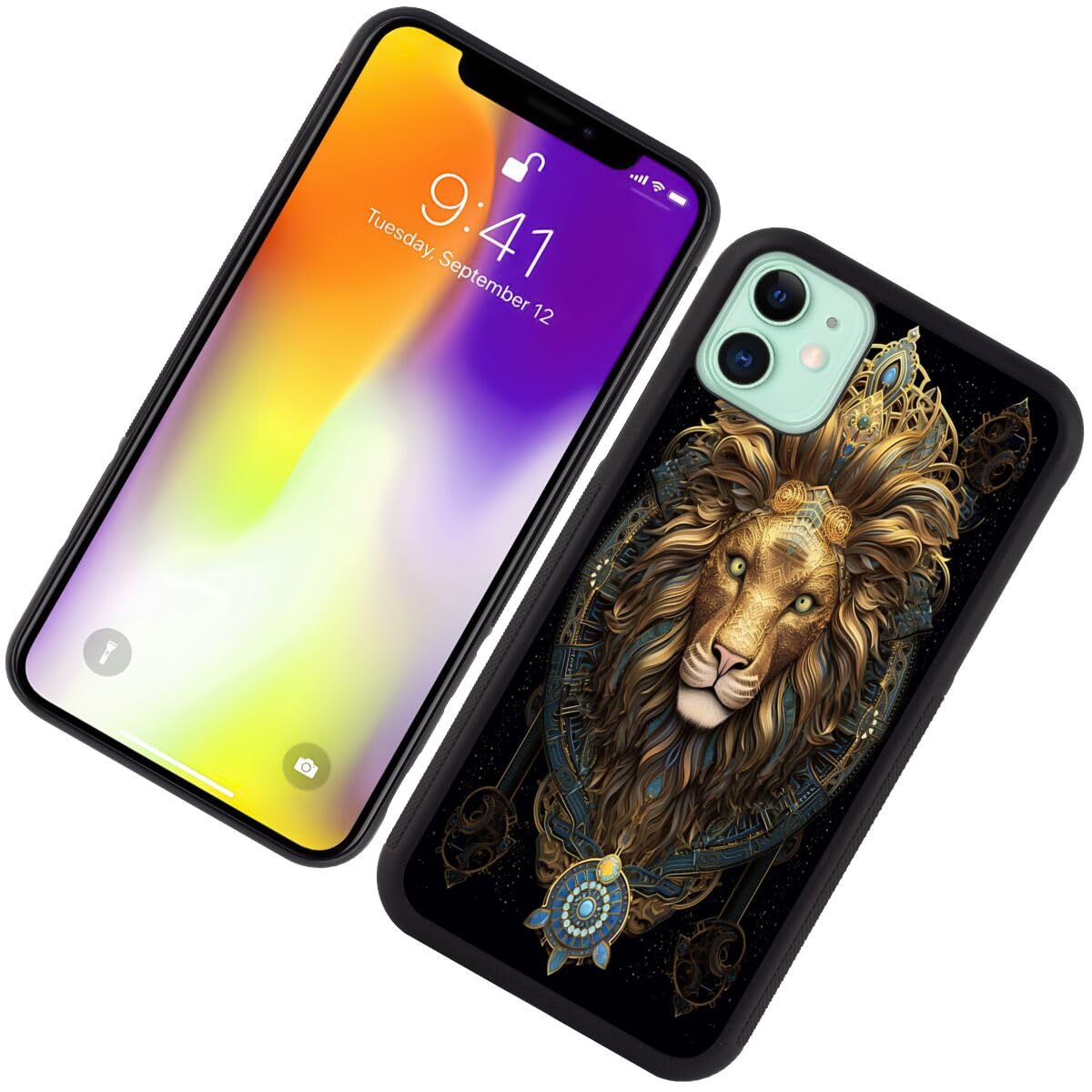 DAFEI Phone Case Compatible with iPhone 11 Leo Designer Art04 Black Frame Shockproof and Slim Rubber TPU Material with Uniqe Design