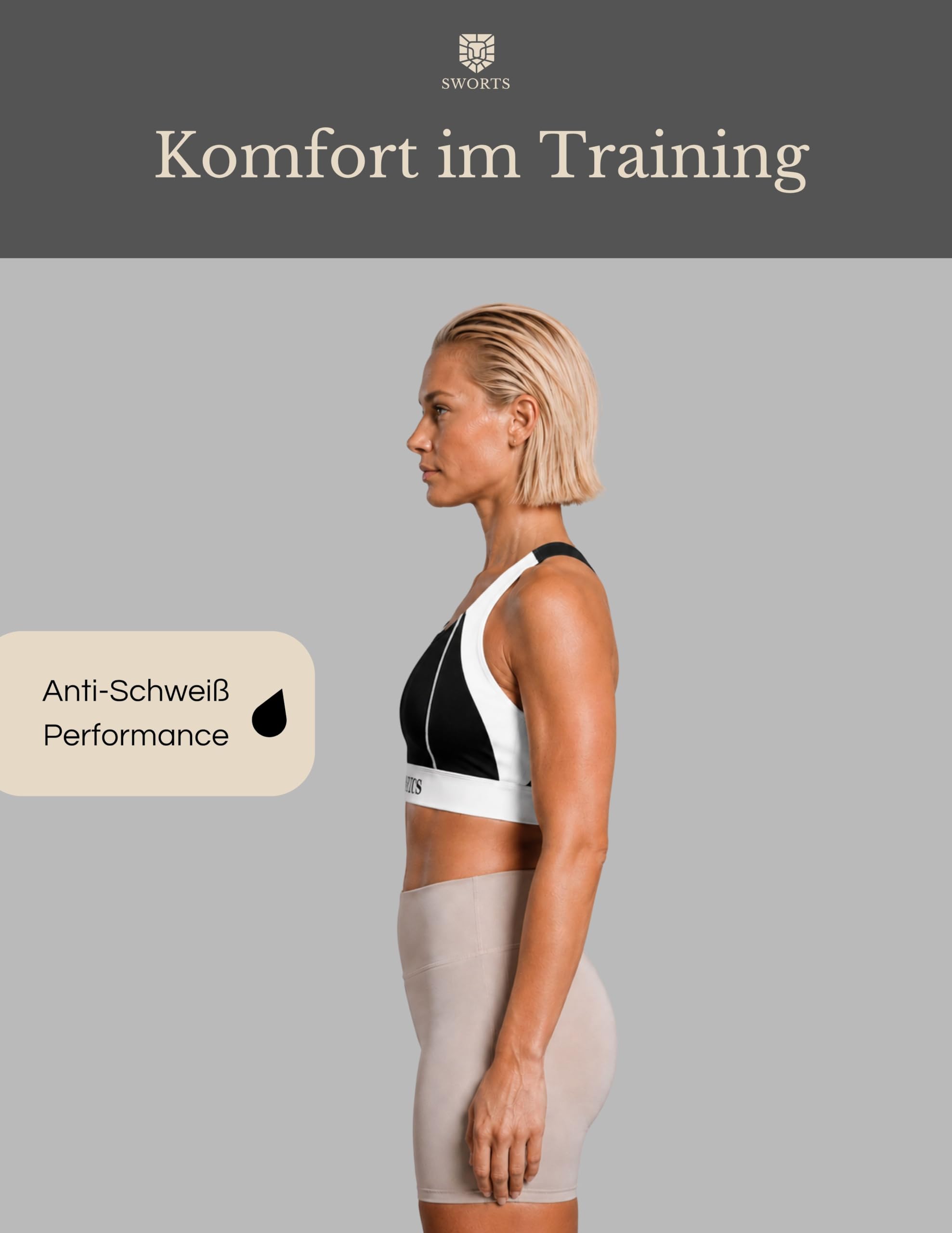Roar Train Bra I High-Support Laufsport BH mit Pillow Cups