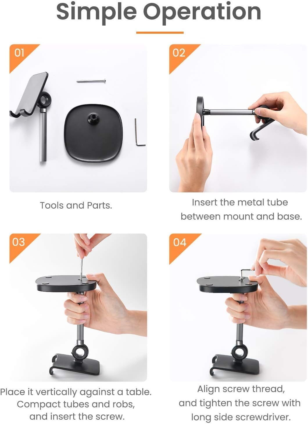 LISEN Cell Phone Stand Adjustable Phone Holer for Desk, Computer Office Desk Accessories for iPhone 16 Holder Women Kitchen Essentials Fits All Mobile Phones Switch Kindle iPads Tablet 4-10in — Amazon image 7