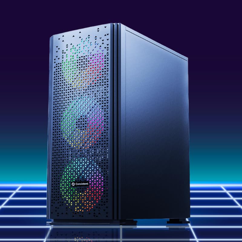 Image of Consistent Gaming PC Case 2006 Vector | Gaming Cabinet, Wooden Cabinet for Video Games | 3 RGB Fixed Fan in Front | Inbuilt Cooling System: M /B Plate: 2X 12cm ARGB Fans & *Rear: 1x 12cm ARGB Fan