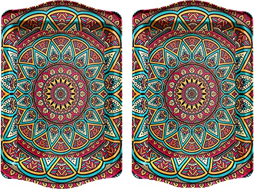 Totally Turkish Lot de 2 plateaux de service au design haut de gamme avec boîte cadeau, assiettes de service décoratives pour tasses, boissons, bols. Idéal pour ranger les articles ménagers (Aztec) Cover