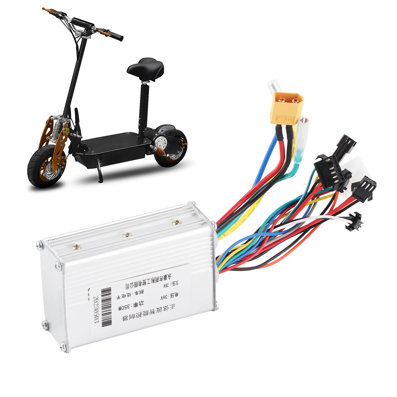 KIMISS Contrôleur de Vitesse de Moteur sans Balais DC36V 350W, en Alliage d'aluminium, pour Scooter électrique, Vélo, Tricycle, Haute Performance