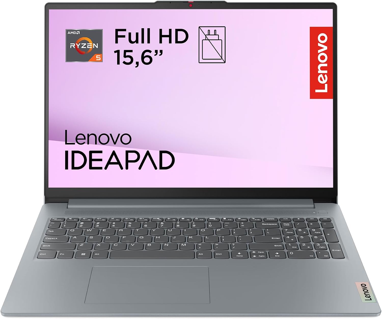 Lenovo IdeaPad Slim 3 Gen 8 – Ordenador Portátil 15.6″ FHD (AMD Ryzen 5 40, 16 GB RAM, 512 GB SSD, Gráficos Radeon 610M, Wi-Fi 6, USB-C, Sin Sistema Operativo) Teclado QWERTY en Español – Gris Ártico