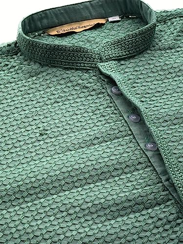 Image of Rajubhai Hargovindas Men Pure Cotton Chikankari Embroidered Straight Kurta