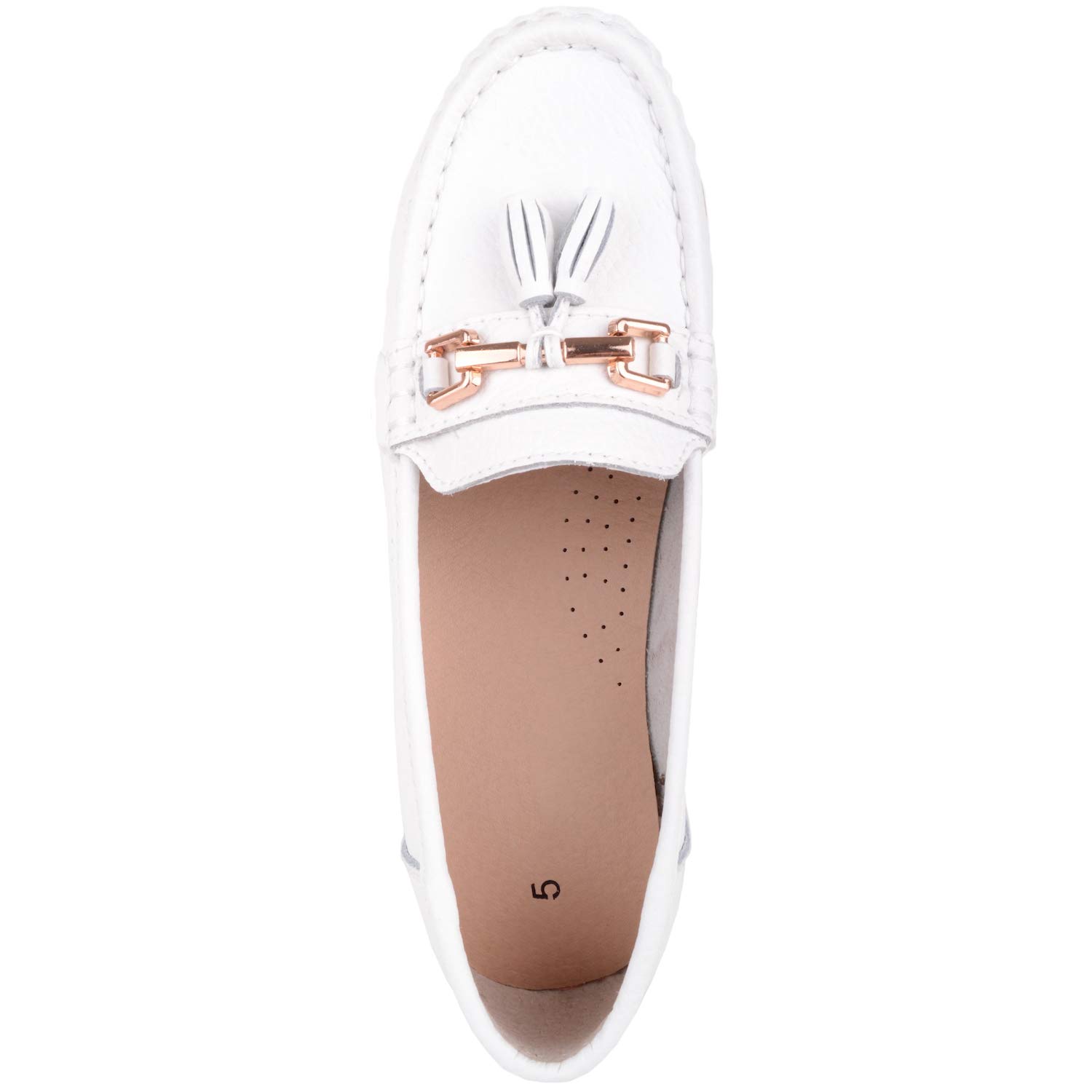 ABSOLUTE FOOTWEAR Mocasines casuales de cuero para mujer, zapatos náuticos