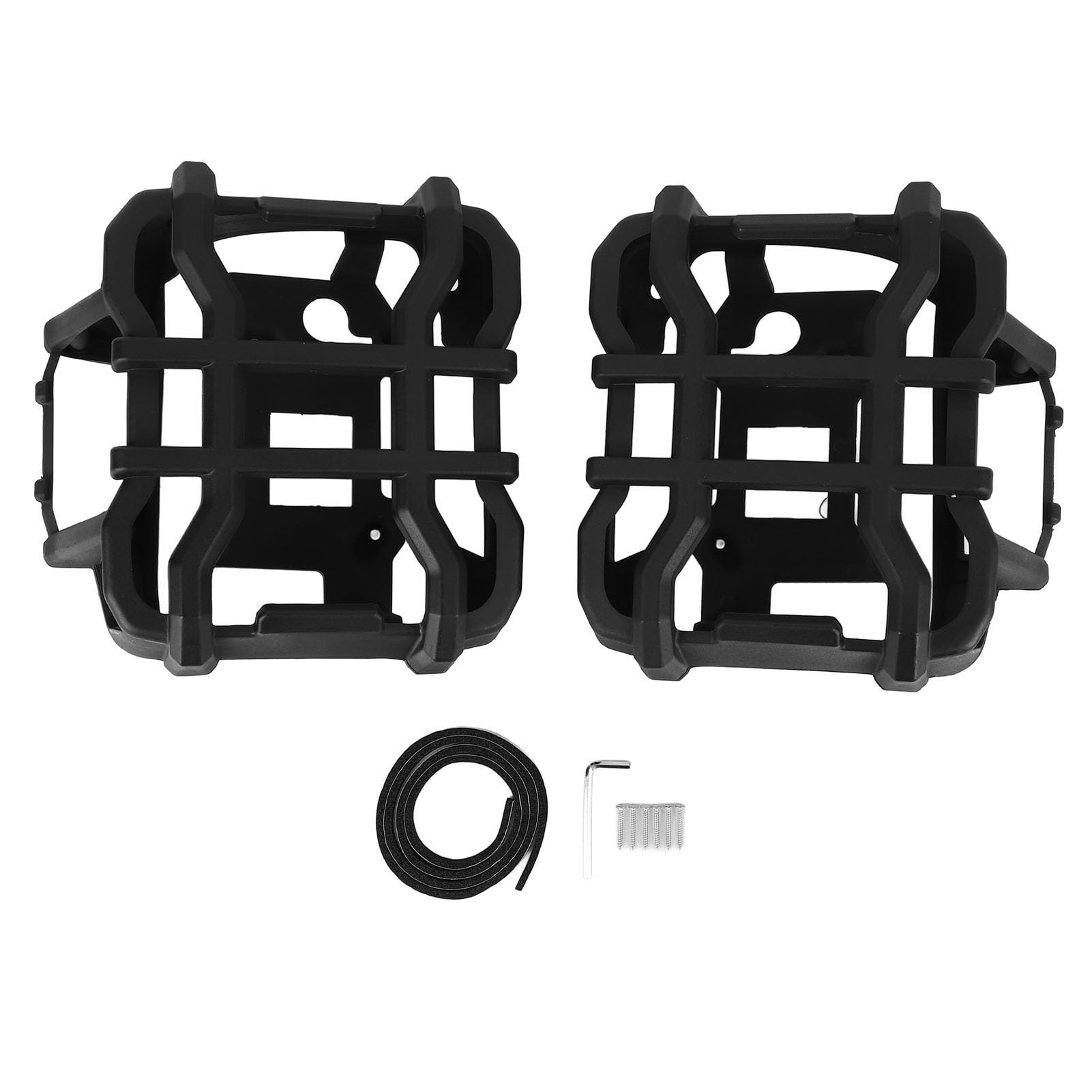 2 fundas protectoras para luz trasera, protectores exteriores de luz trasera negra de impacto, adornos decorativos para JL 2018-2023 con luces LED, hechas de material ABS altamente resistente al
