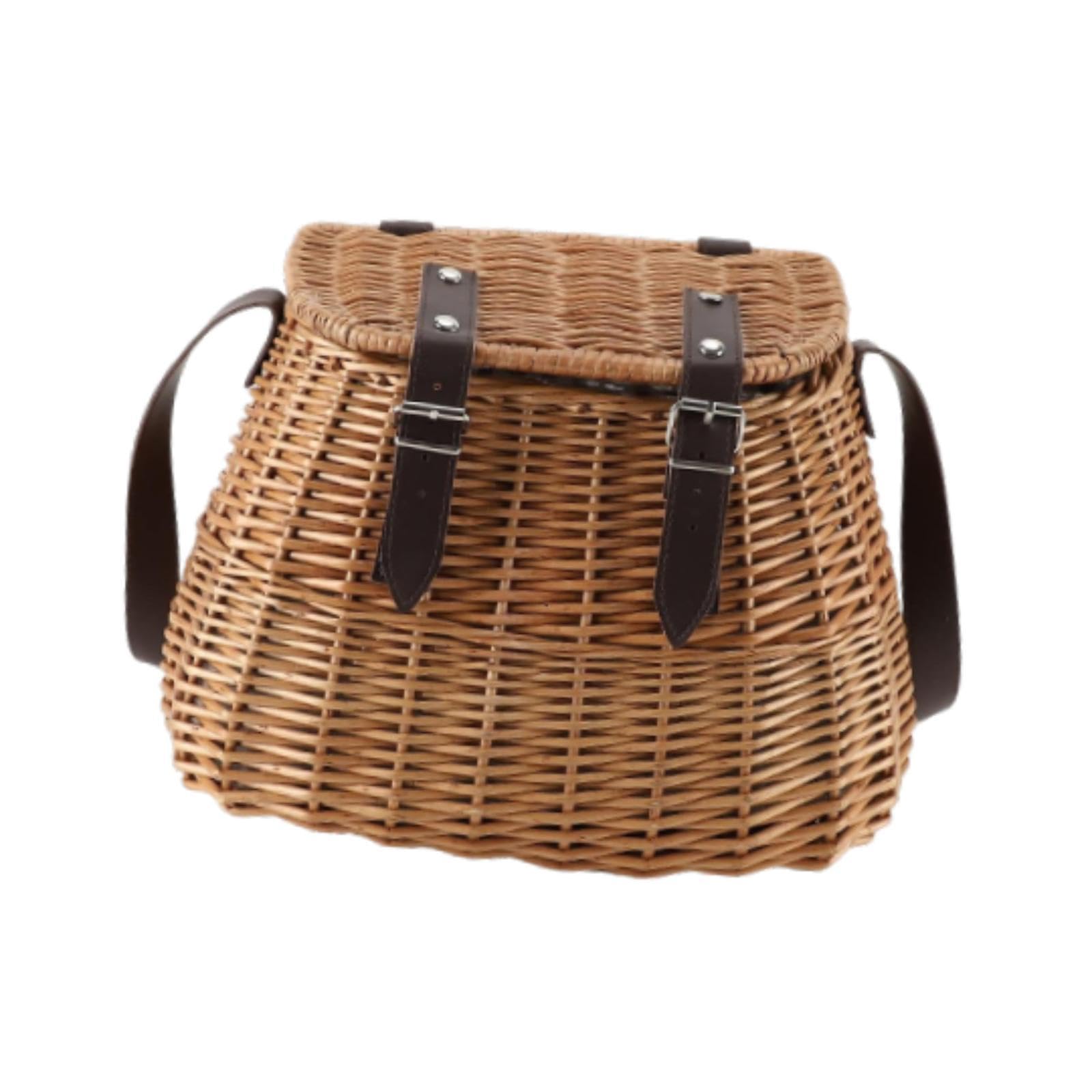 Generic Wicker Shoulder Bag Handwoven Storage Basket Fruit Vegetable Basket Versatile Crossbody Wicker Baskets for Gathering Festival