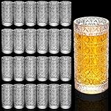 Teecyhooo Set of 24 Shot Glasses Bulk 1.4 oz Small Vintage Shot Glasses with Heavy Bottom Mini Whiskey Glass Cups for Liqueur Spirits Bar Tequila Clear Glassware for Wedding Party