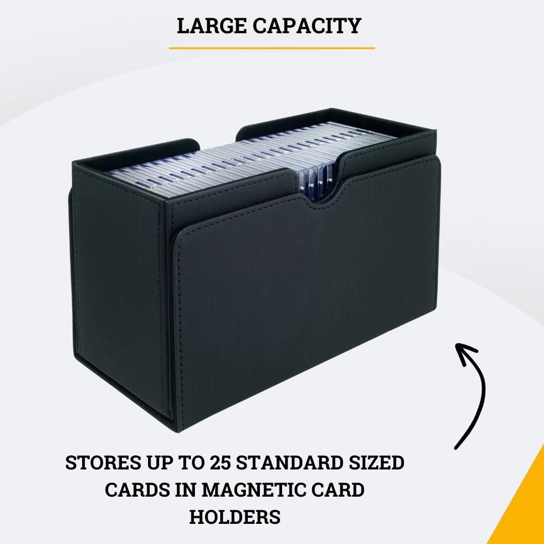 Card Guardian - Ensemble porte-cartes magnétique | Boîte Premium avec 25 porte-cartes magnétiques et chiffon de nettoyage (noir)
