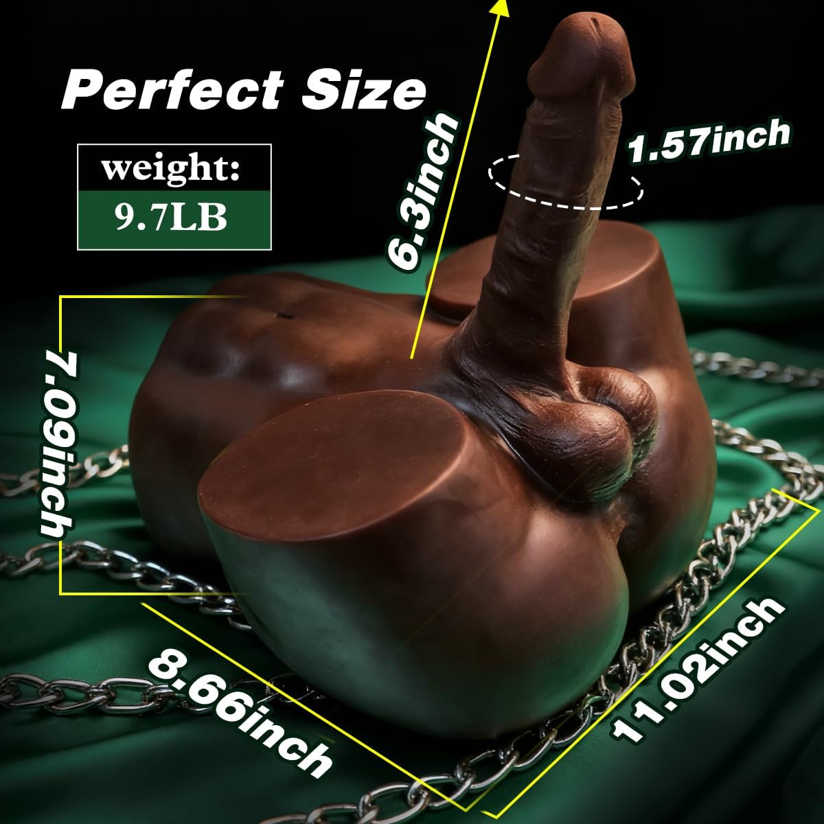 9.7LB Black Male Sex Doll with Flexible Dildo Portable Size Realistic Sex Doll 6.3in Huge Cock for Female Masturbation Tight Anal Butt for Gay Sex Toys Unisex Masturbator Sex Dolls for Women Men Toy