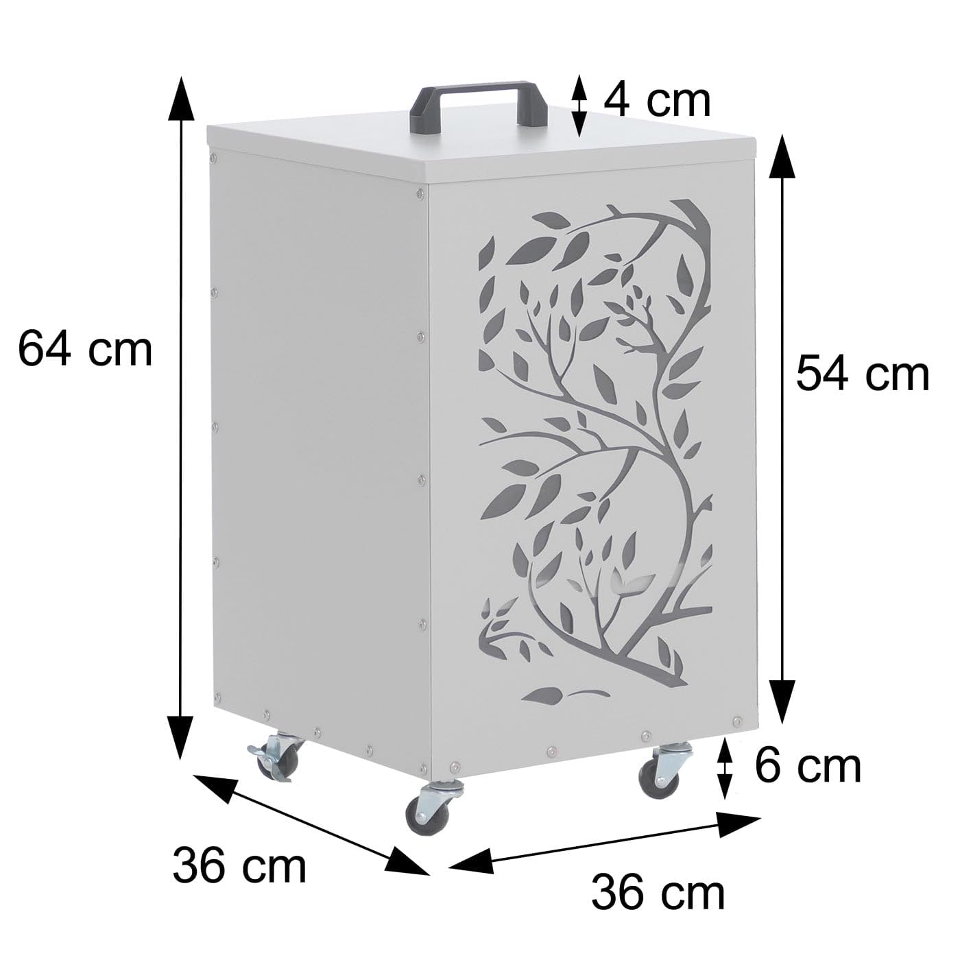 Mendler Contenitore per Pellet HWC-Q30 stoccaggio conservazione Pellet, con setaccio Filtro e rotelle 64x36x36cm - Antracite