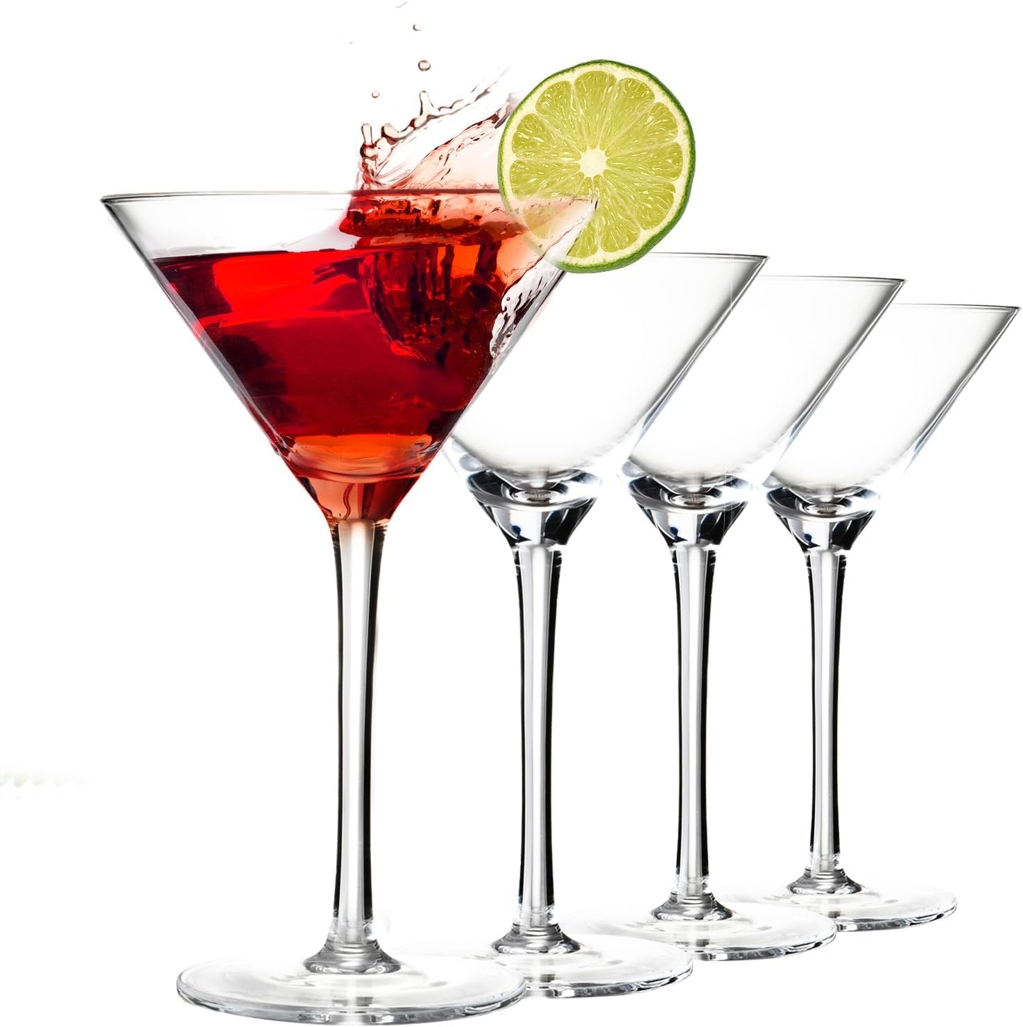 THE WHITE SHOP4PCS Martini Glasses, 9 Oz Crystal Cocktail Glasses, Hand Blown Crystal Martini Glasses for Espresso Martini, Cosmopolitan, Gimlet, Home Bar, Party