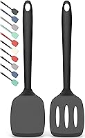 Coukre 2-Pack Silicone Spatula Set: 500°F Heat Resistant, BPA-Free Solid & Slotted Turners for Non-Stick Pans, Flipping & Sautéing