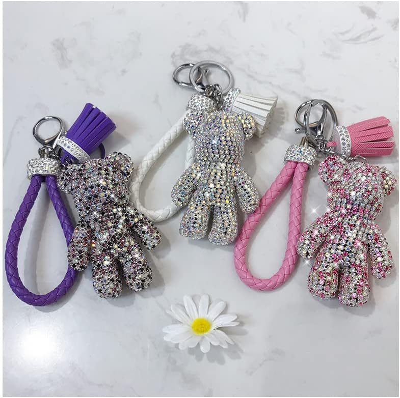 Miniatura 5 de Creativo fresco oso de diamante Diseño colgante Llavero Llaveros Llaveros
