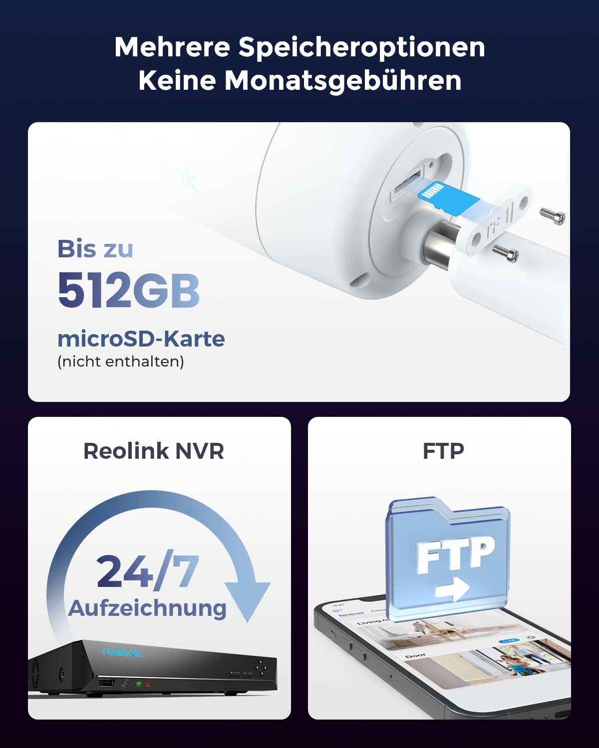 Reolink 4MP 2K PoE Überwachungskamera Aussen mit Vollfarbnachtsicht, CX410