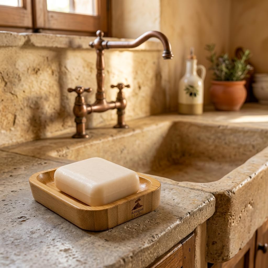 Self-Draining Natural Bamboo Soap Dish Holder, Odor Resistant Tray, Great for Bathrooms and Kitchens, Extend Soap Life, Handcraft Durable image 4