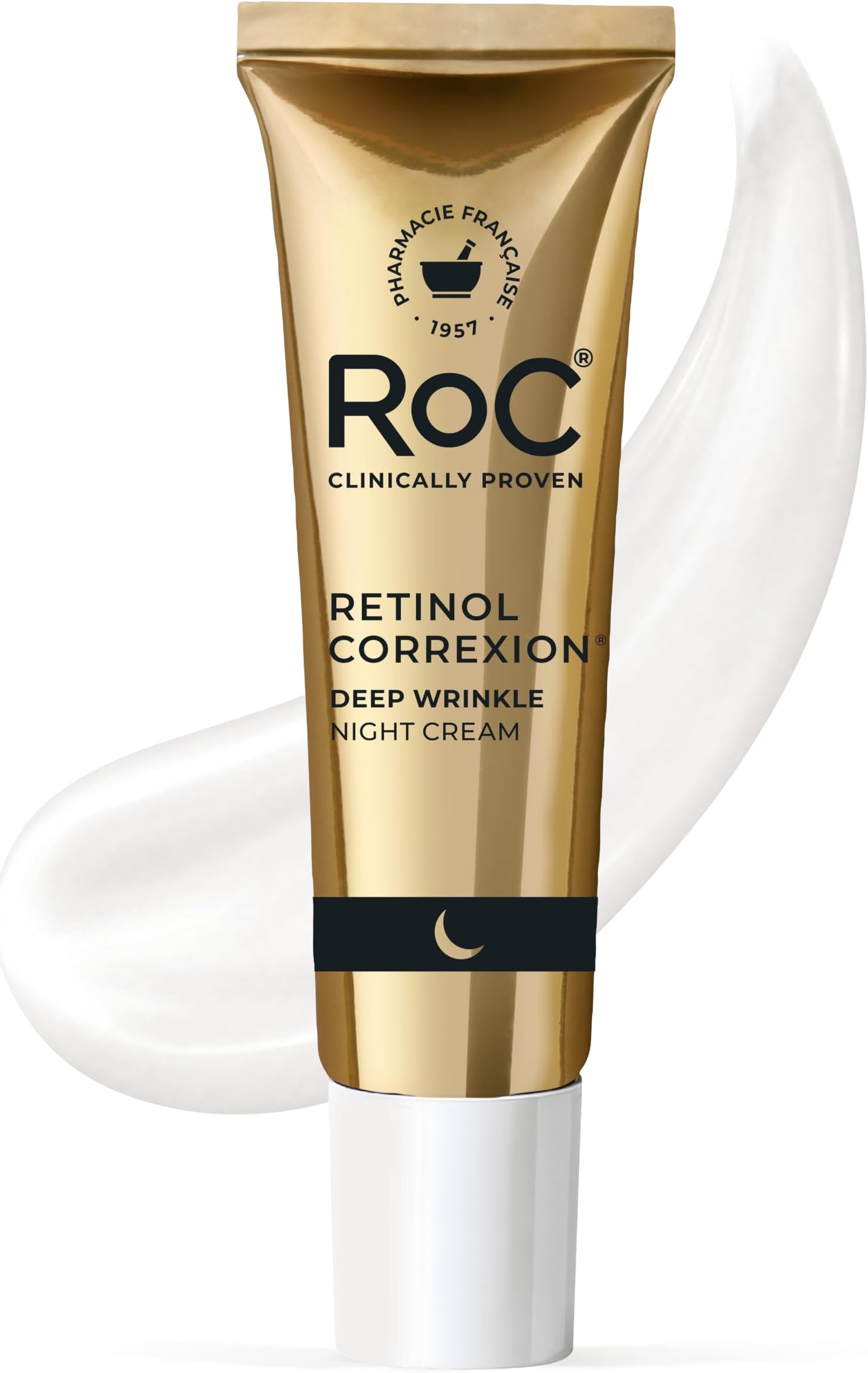 RoC Retinol Correxion Deep Wrinkle Anti-Aging Night Cream, Daily Face Moisturizer with Shea Butter, Glycolic Acid and Squalane, Skin Care Treatment, Mini 0.5 Ounces (Packaging May Vary) | Daily Face Moisturizer With Shea Butter, Glycolic Acid and Squalane, Skin Care Treatment, Mini 0.5 oz (Packaging May Vary)