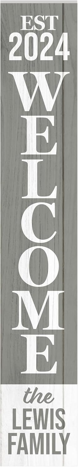 Personalized Welcome Sign for Front Door, Custom Welcome Sign for Porch Outdoor Welcome Home Decorations, 48"x8" PVC Sign (Design 19)