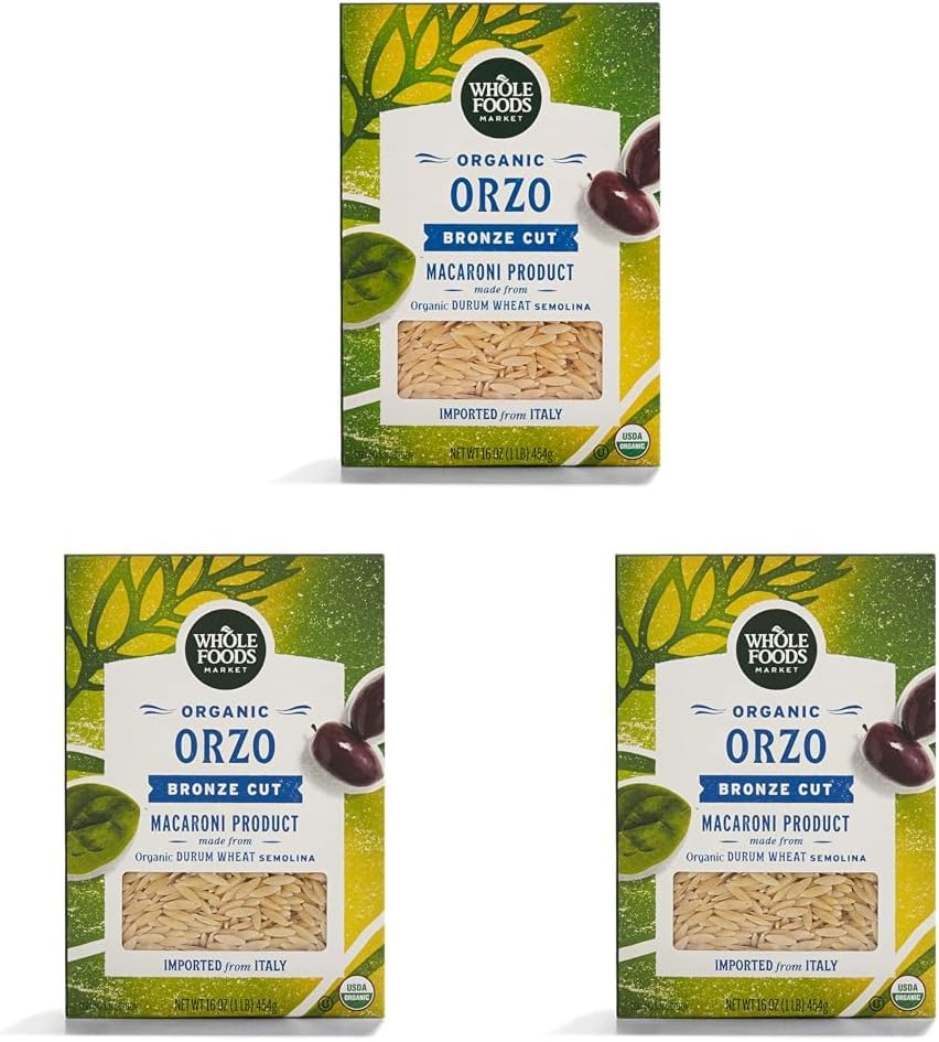 Whole Foods Market, Organic Orzo, 16 Ounce (Pack of 3)
