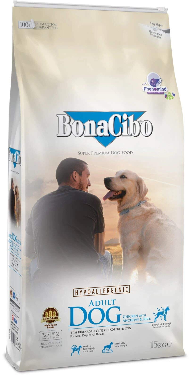 Buy BonaCibo Adult Dog Food with Chicken and Anchovy Rice Highly