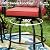 PHI VILLA 5 Piece Outdoor Bar Furniture Set, Counter-Height Patio Bistro Table & Swivel Bar Stools Chairs with Red Cushion for Garden, Backyard, Deck