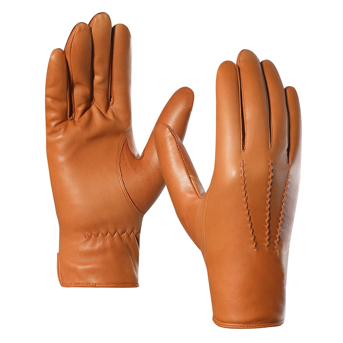 Leather Gloves for Men,Winter Sheepskin Driving Gloves Cashmere Lined