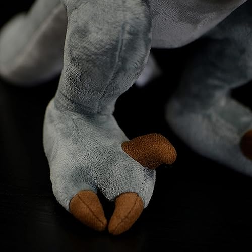 Miniatura 6 de Velociraptor - Juguete de peluche de dinosaurio tiranosaurio gris de 17 pulgadas, figuras de dinosaurio, tiranosaurio, juguetes de peluche suaves,