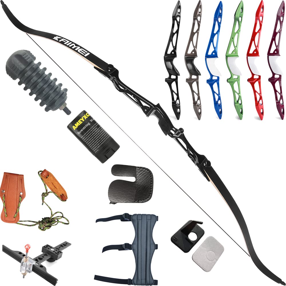 wolfman Bogenschießen Recurvebogen Set Erwachsene 66/68/70 Zoll 12-40 lbs Recurv Bogen Set Praxis Bogen Wettbewerb Bogen Jagd Bogen für Bogenschießen Club Schießwettbewerb RH