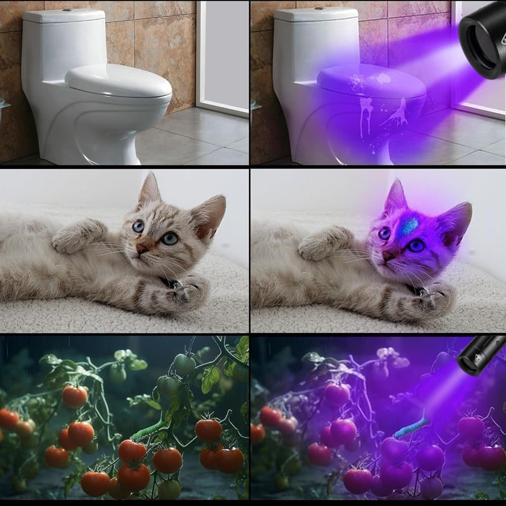 Alonefire SV110 Torcia UV LED Piccolo Professionale 365nm USB C Ricaricabile Mini Lampada Ultravioletti per Resina, Pesca, Fluoresceina, Rilevatore di Urina,Minerali con Batteria Incorporata