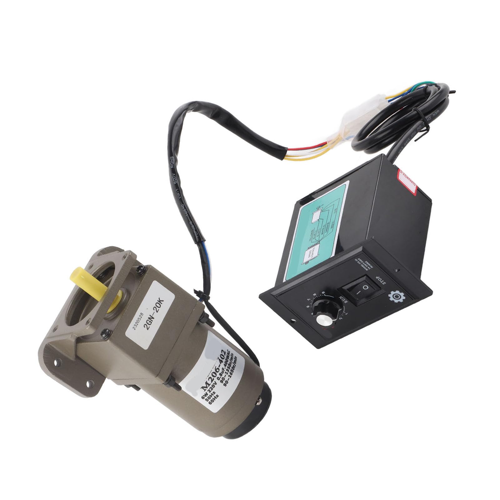 Motor de Engranajes de 220 V, Motor Monofásico Asíncrono de Velocidad Ajustable con Desaceleración M206-402, Industria del Automóvil para Embalaje de Equipos de Transporte de
