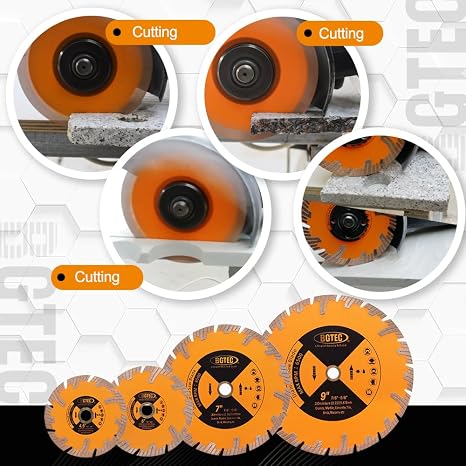 BGTEC Diamond Saw Blade, 4.5/115mm Granite Cutting Disc for Circular Saw Cutting Marble, Concrete,Masonry,Ceramic,Porcelain,2pcs