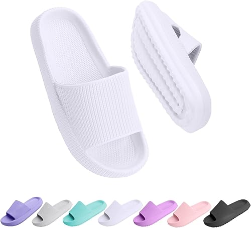 Sandalias de nube para niños, niñas, niños, pantuflas de ducha y baño, cómodas pantuflas antideslizantes de suela gruesa para verano, zapatos de