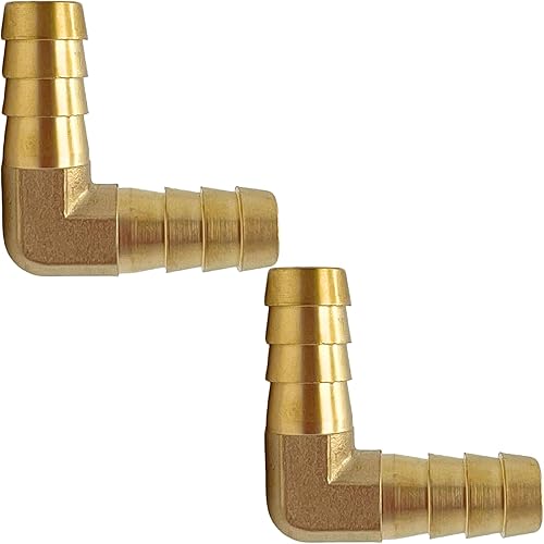 Miniatura 3 de 2 piezas de latón manguera de montaje 38" x 38" púas 90 grados codo conector L ángulo recto por CX WONDERLAND