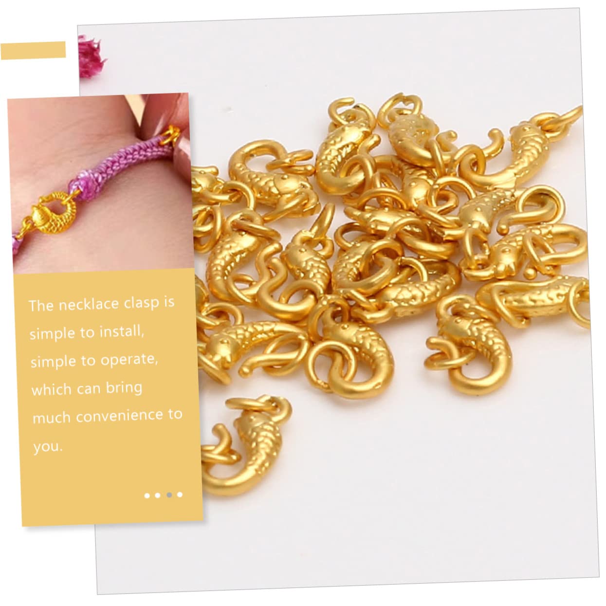 NUOBESTY 40pezzi Chiusure Per Collane Fai Da Te Da Chiusura Forma Di Pesce Accessori Per Gioielli Perfetta Per Collane e Braccialetti