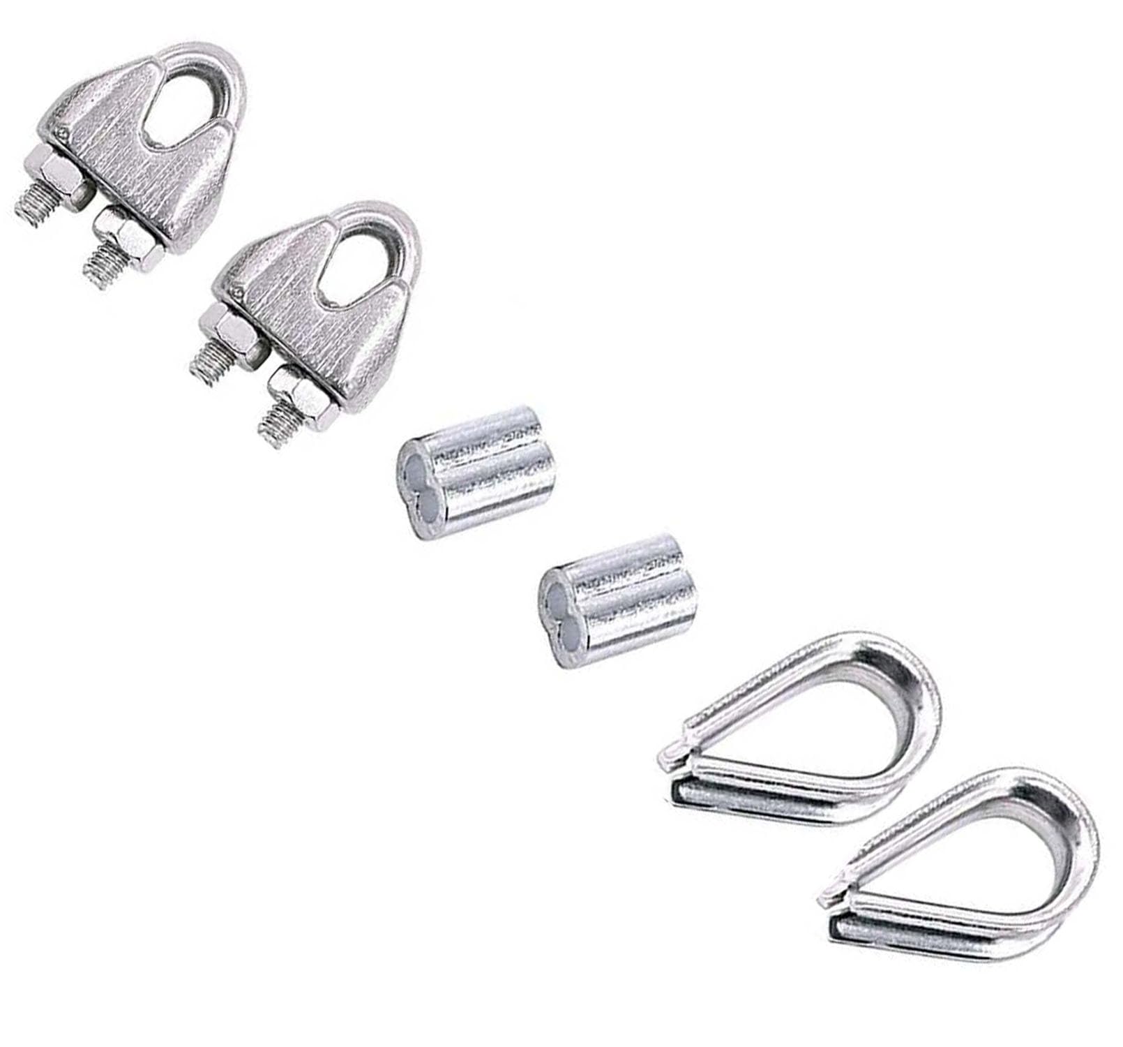 See full amazon price history chart for DIY Crafts 6 Pcs Only, M2 (1/16") Wire Rope Accessory Set, M2 Wire Rope Cable Clip Clamp, M2 Stainless Steel Thimble, 2mm Aluminum Crimping Loop Sleeve Perfect for 1/8 inch Wire 1 Set = 6X (6X) DIY Crafts 6 Pcs Only, M2 (1/16") Wire Rope Accessory Set, M2 Wire Rope Cable Clip Clamp, M2 Stainless Steel Thimble, 2mm Aluminum Crimping Loop Sleeve Perfect for 1/8 inch Wire 1 Set = 6X (6X) (B0B6NZ68SW) Amazon Price History, Amazon Price Tracker