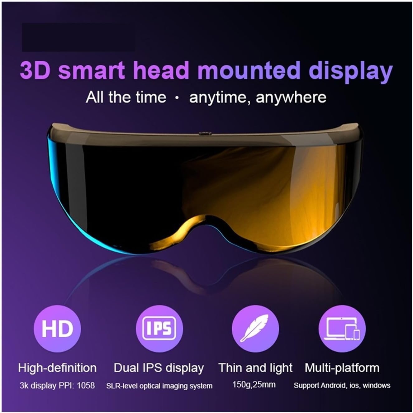 3D IMAX Glasses Headset Giant Screen Stereo Cinema Wide Screen Portable Movie Game Display Video 3D VR Virtual Reality Glasses