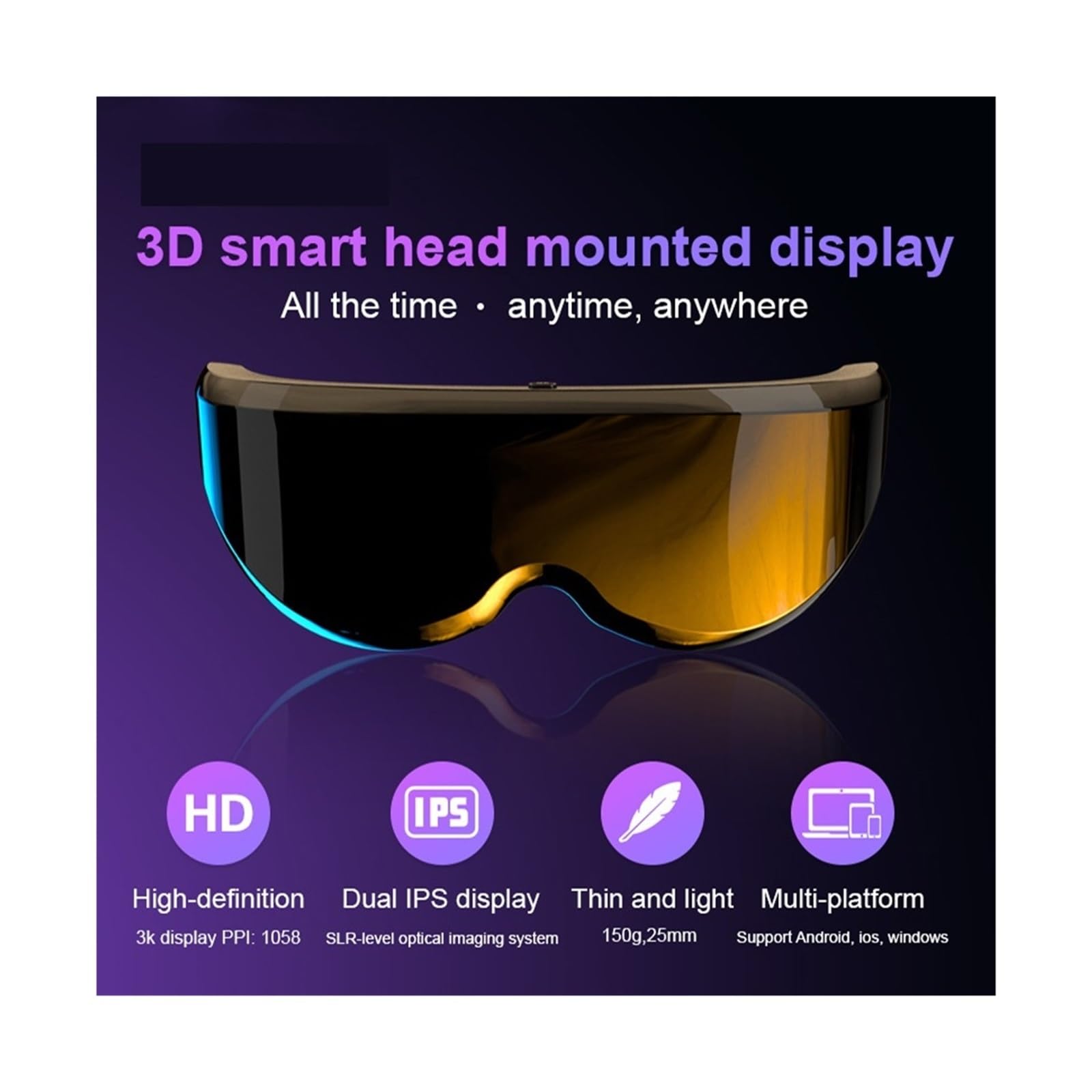 Gafas 3D IMAX, Auriculares, Pantalla Gigante, estéreo, Cine, Pantalla panorámica, portátil, for películas, Juegos y vídeo, Gafas de Realidad Virtual 3D VR