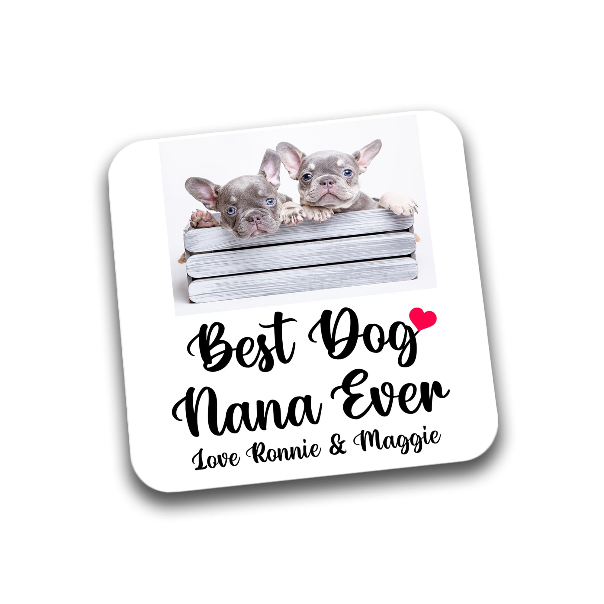 Rib Ticklerz Multicolour - Personalised Photo Coaster - Funny Gifts From The Dog - Best Dog Nana Ever - Dog Nana Present - Dog Nana Gift - Mother's Day - Birthday Gift - Dc94