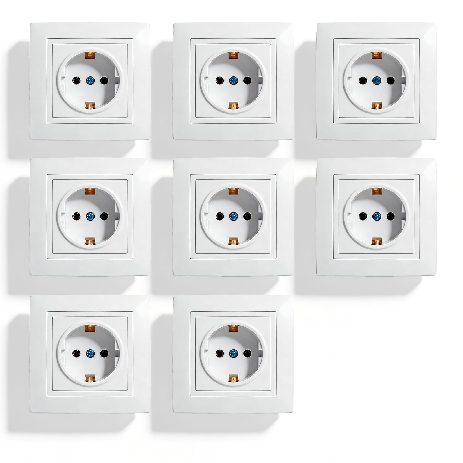Enchufe empotrable ignífugo blanco de 1 compartimento y protección IP20 8
