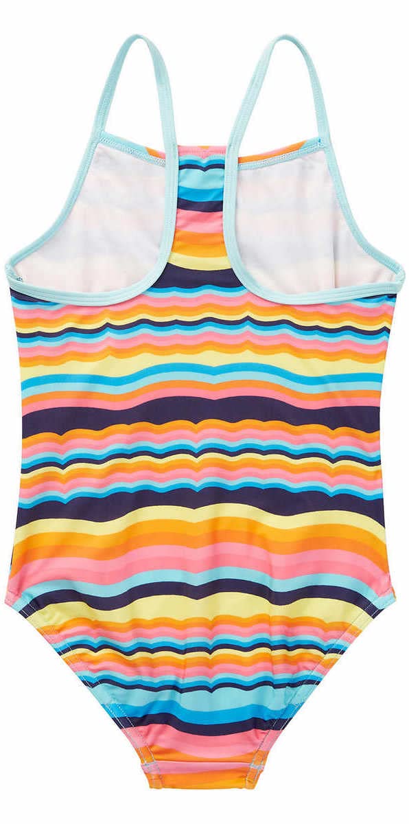 Speedo Girls Thin Strap One Piece Swimsuit (Rainbow, Medium 10)
