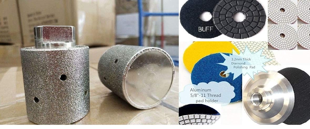 1 1/4-Inch Brazed Diamond Coarse Grinding Drum Wheel Granite Marble Counter Top Sink Hole Polish 4