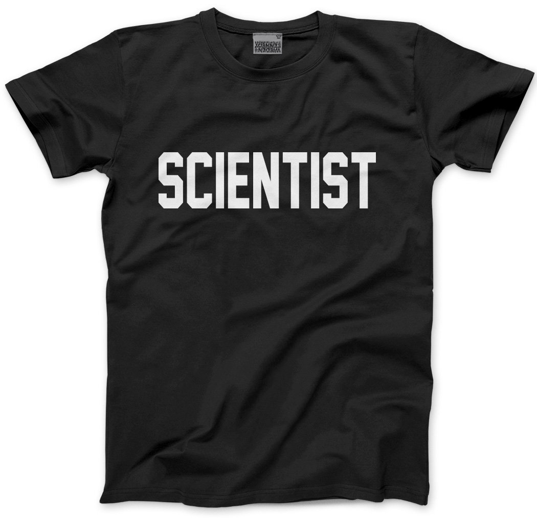 Hotscamp Men's Black Scientist Chemistry Biology Physics Unisex T-Shirt - Large