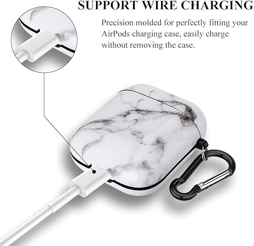 Miniatura 5 de Funda protectora rígida para Airpods con llavero, compatible con AirPods 21, para niñas, niños o adultos, duradera y a prueba de golpes y