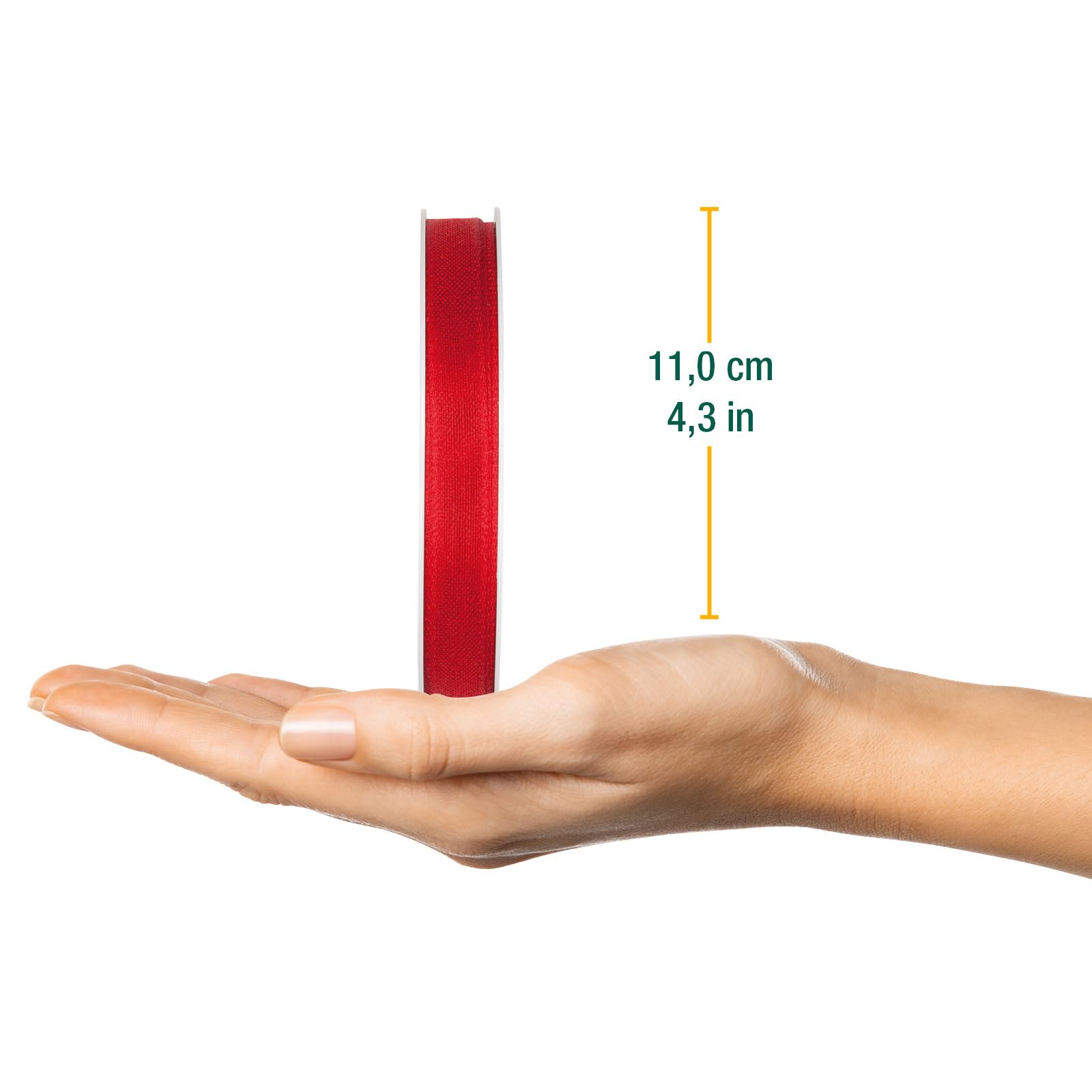 Halbach Seidenbänder Gift Ribbon Width 10 mm Length 25 m Ribbon Made in Germany Gift Ribbons in a Variety of Colours and Widths Perfect for Packaging and Decorating Colour: Red - Image 2