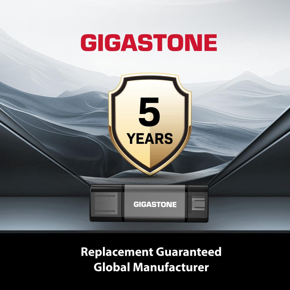 GIGASTONE Unidad flash dual de 512 GB, Z40 USB 3.2 Gen 1, 2 en 1 USB-A y tipo C, 100 MB/s ultrarrápido, diseño de tapa de cabeza, Plug & Play para smartphone/PC/Mac/TV/audio de coche, compatible con
