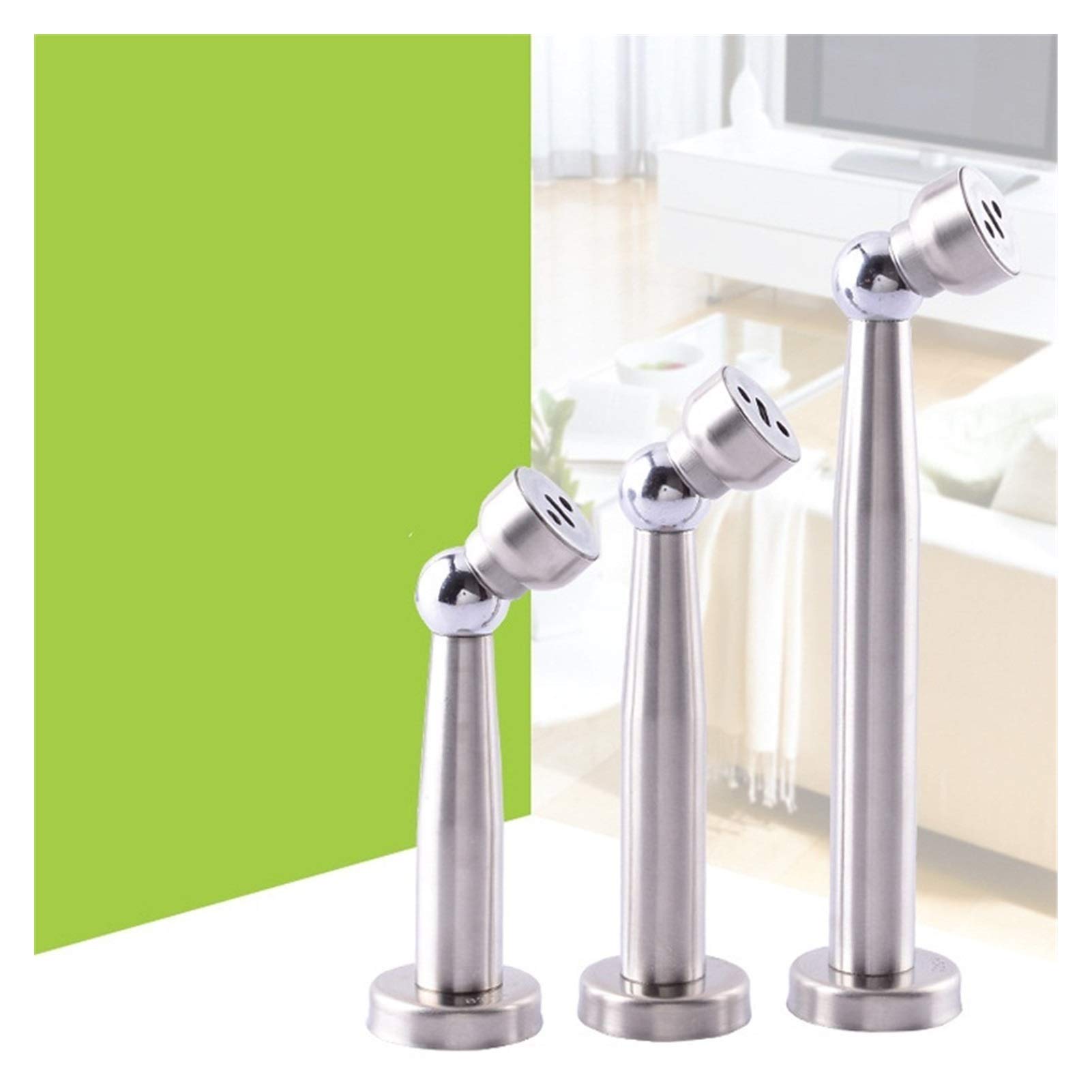 door stoppers Lengthen Stainless Steel Magnetic Sliver Door Stop Stopper Holder Catch Floor Fitting With Screws For Bedroom Family Home Etc (Color : 20cm)