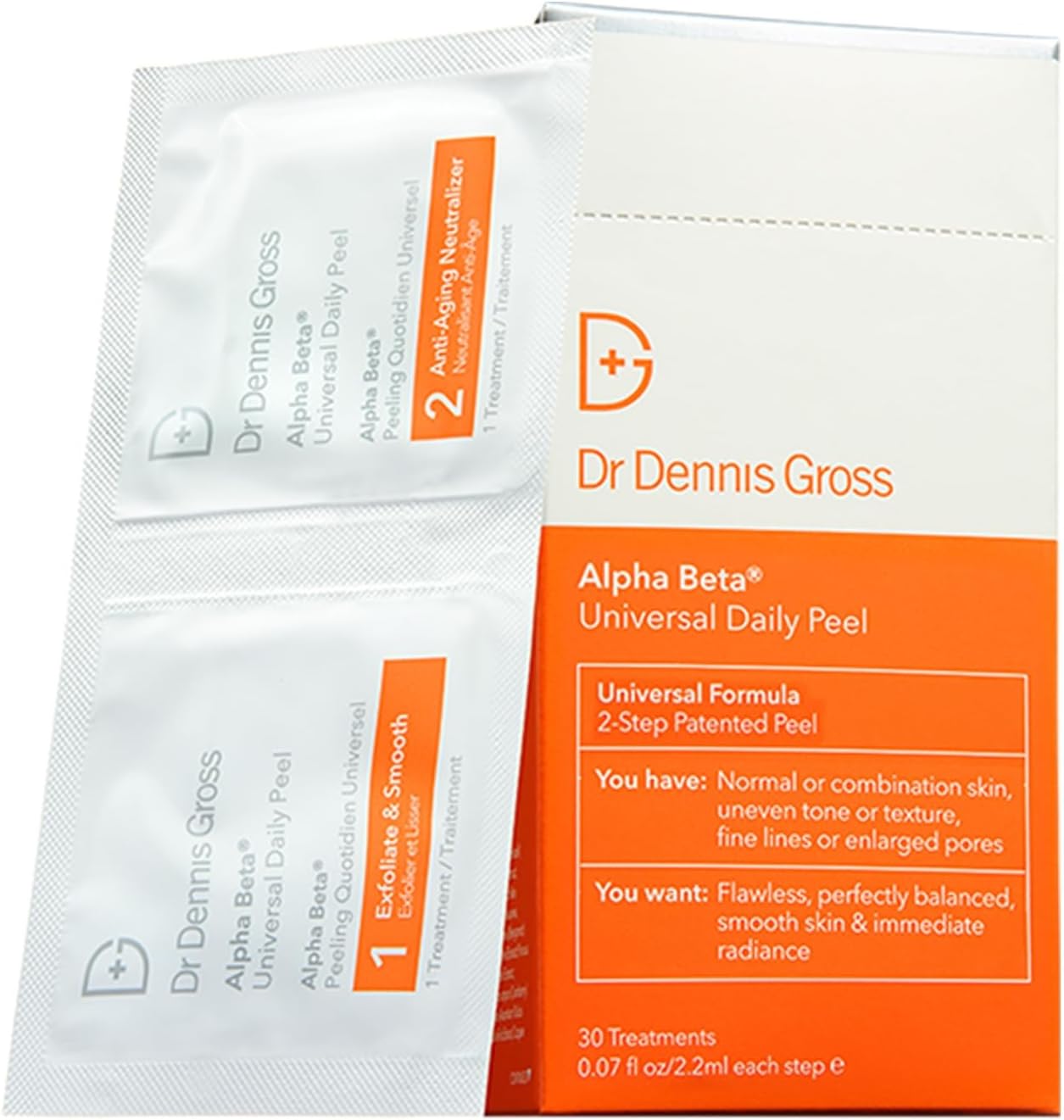 Alpha Beta Universal Daily Peel: for Uneven Tone or Texture and Fine Lines or Enlarged Pores, (30 Treatments)