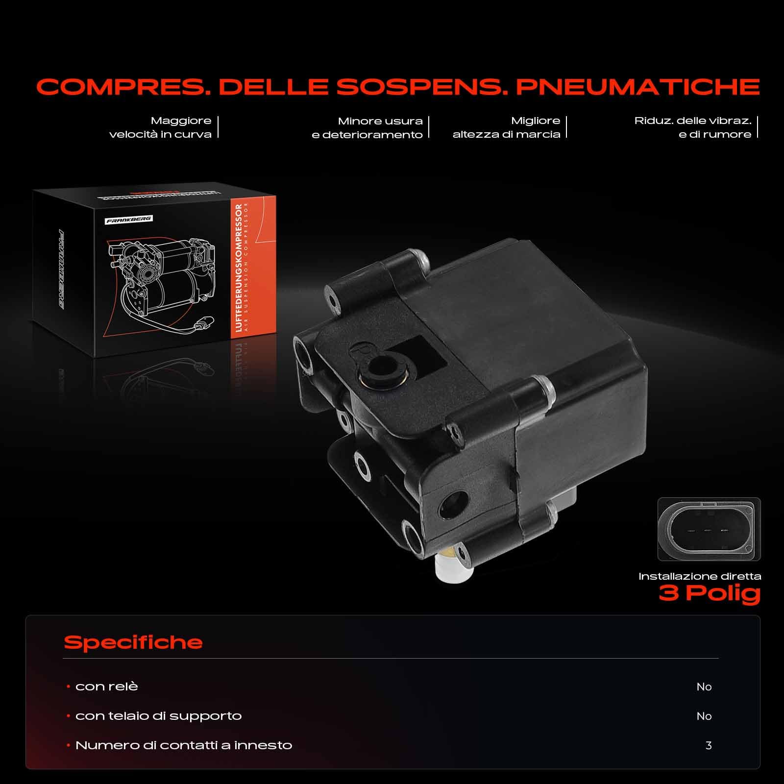 Frankberg Sospensioni pneumatiche Compressore Compatibile con Serie 5 Touring F11 Serie 5 Gran Turismo F07 Serie 7 F01 F02 F03 F04 Replace# 37206875176